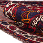 Shiraz Persian Rug 7'9" x 4'11" - Semi Antique Geometric Blue, Red Hand Knotted | detail view | SKU 112713