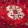 Shiraz Persian Rug 7x4 ft - Semi Antique Geometric Blue, Red Hand Knotted | side view | SKU 112713