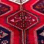Shiraz Persian Rug 8'2" x 5'3" - Semi Antique Geometric Blue, Red Hand Knotted | side view | SKU 112714