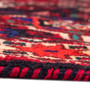 Shiraz Persian Rug 8'8" x 5'7" - Semi Antique Geometric Blue, Red Hand Knotted | back view | SKU 112715