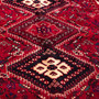 Shiraz Persian Rug 8'8" x 5'7" - Semi Antique Geometric Blue, Red Hand Knotted | side view | SKU 112715