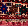 Shiraz Persian Rug 8'8" x 5'7" - Semi Antique Geometric Blue, Red Hand Knotted | pile detail | SKU 112715