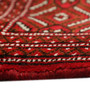 Turkmen Persian Rug 12x9 ft - Semi Antique Geometric Crimson, Navy Blue Hand Knotted | side view | SKU 110125