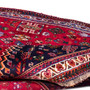 Qashqai Persian Rug 9'2" x 5'11" - Semi Antique Geometric Crimson, Blue Hand Knotted | detail view | SKU 112718