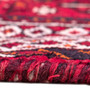Shiraz Persian Rug 8'0" x 4'11" - Semi Antique Geometric Blue, Red Hand Knotted | back view | SKU 112721