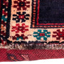 Shiraz Persian Rug 7'10" x 5'3" - Semi Antique Geometric Blue, Red Hand Knotted | pile detail | SKU 112722