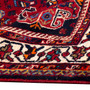 Qashqai Persian Rug 6'11" x 5'2" - Semi Antique Geometric Crimson, Blue Hand Knotted | back view | SKU 112726