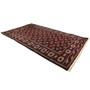 Turkmen Persian Rug 11x6 ft - Semi Antique Vaghireh Geometric Dark Red, Burgundy, Cream Hand Knotted | back view | SKU 110126