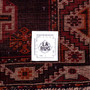 Shiraz Persian Rug 7x5 ft - Semi Antique Medallion Geometric Red, Navy Blue, Cream Hand Knotted | full view | SKU 112728