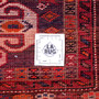 Shiraz Persian Rug 7x4 ft - Semi Antique Mihrab Prayer Geometric Madder Red, Navy Blue, Ivory Hand Knotted | full view | SKU 112730