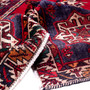 Shiraz Persian Rug 7'9" x 5'3" - Semi Antique Geometric Blue, Red Hand Knotted | detail view | SKU 112731