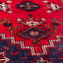 Shiraz Persian Rug 7'9" x 5'3" - Semi Antique Geometric Blue, Red Hand Knotted | side view | SKU 112731