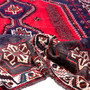 Shiraz Persian Rug 8'4" x 5'9" - Semi Antique Geometric Blue, Red Hand Knotted | detail view | SKU 112732
