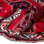 Shiraz Persian Rug 8x5 ft - Semi Antique Geometric, Gol Farang Red, Dark Red, Cream Hand Knotted | detail view | SKU 112734