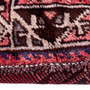 Shiraz Persian Rug 8'2" x 5'2" - Semi Antique Geometric Blue, Red Hand Knotted | pile detail | SKU 112735