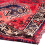 Shiraz Persian Rug 8'3" x 4'9" - Semi Antique Geometric Blue, Red Hand Knotted | detail view | SKU 112736