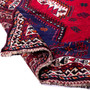 Shiraz Persian Rug 7x5 ft - Semi Antique Geometric Blue, Red Hand Knotted | detail view | SKU 112737