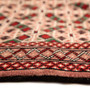 Turkmen Persian Rug 6x4 ft - Semi Antique Vaghireh Geometric Crimson, Cream, Navy Blue Hand Knotted | side view | SKU 110127