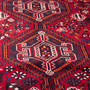 Shiraz Persian Rug 8'5" x 5'11" - Semi Antique Geometric Blue, Red Hand Knotted | side view | SKU 112738