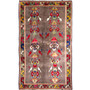 Shiraz Persian Rug 8'6" x 5'0" - Semi Antique Geometric Blue, Red Hand Knotted | front view | SKU 112739