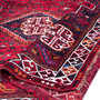 Shiraz Persian Rug 8'10" x 5'11" - Semi Antique Geometric Blue, Red Hand Knotted | pile detail | SKU 112740
