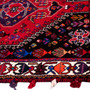 Shiraz Persian Rug 8'0" x 5'3" - Semi Antique Geometric Blue, Red Hand Knotted | pile detail | SKU 112741