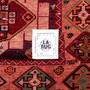 Shiraz Persian Rug 6x5 ft - Semi Antique Medallion Geometric Madder Red, Cream, Black Hand Knotted | full view | SKU 112742