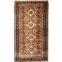 Shiraz Persian Rug 6'7" x 3'7" - Semi Antique Geometric Blue, Red Hand Knotted | front view | SKU 112746