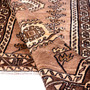Shiraz Persian Rug 6'7" x 3'7" - Semi Antique Geometric Blue, Red Hand Knotted | detail view | SKU 112746
