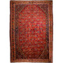 Qashqai Persian Rug 15'11" x 10'0" - Semi Antique Geometric Crimson, Blue Hand Knotted | front view | SKU 112747