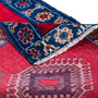 Yalameh Persian Rug 5'4" x 3'3" - Semi Antique Medallion Crimson, Navy Blue Hand Knotted | corner detail | SKU 112748