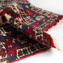 Turkmen Persian Rug 3'7" x 1'12" - Semi Antique Geometric Crimson, Navy Blue Hand Knotted | detail view | SKU 110128