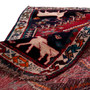 Shiraz Persian Rug 4x2 ft - Semi Antique Geometric Blue, Red Hand Knotted | detail view | SKU 112749