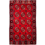 Baluch Persian Rug 6'7" x 3'11" - Semi Antique Mihrab Red, Blue Hand Knotted | front view | SKU 112751