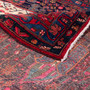 Sirjan Persian Rug 10'12" x 6'7" - Semi Antique Medallion Red, Navy Blue Hand Knotted | corner detail | SKU 112752