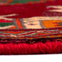 Shiraz Persian Rug 2x1 ft - Semi Antique Geometric Blue, Red Hand Knotted | back view | SKU 112753
