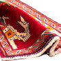 Shiraz Persian Rug 2x1 ft - Semi Antique Geometric Blue, Red Hand Knotted | detail view | SKU 112753