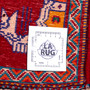 Shiraz Persian Rug 2x1 ft - Semi Antique Geometric Blue, Red Hand Knotted | full view | SKU 112753
