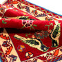 Shiraz Persian Rug 2'2" x 1'12" - Semi Antique Geometric Blue, Red Hand Knotted | detail view | SKU 112755