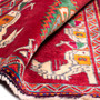 Shiraz Persian Rug 1'11" x 1'9" - Semi Antique Geometric Blue, Red Hand Knotted | detail view | SKU 112756