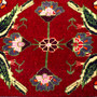 Shiraz Persian Rug 2'2" x 1'12" - Semi Antique Geometric Blue, Red Hand Knotted | side view | SKU 112757