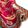 Shiraz Persian Rug 2'1" x 1'12" - Semi Antique Geometric Blue, Red Hand Knotted | detail view | SKU 112758