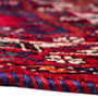 Shiraz Persian Rug 9x6 ft - Semi Antique Geometric Blue, Red Hand Knotted | back view | SKU 112759