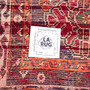 Shiraz Persian Rug 8'8" x 5'7" - Semi Antique Geometric Blue, Red Hand Knotted | full view | SKU 112760