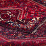Shiraz Persian Rug 8'8" x 5'9" - Semi Antique Geometric Blue, Red Hand Knotted | corner detail | SKU 112761