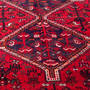 Shiraz Persian Rug 8'9" x 5'9" - Semi Antique Geometric Blue, Red Hand Knotted | side view | SKU 112763
