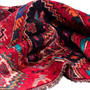 Shiraz Persian Rug 5'4" x 3'5" - Semi Antique Geometric Blue, Red Hand Knotted | detail view | SKU 112764