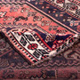 Shiraz Persian Rug 4'9" x 3'7" - Semi Antique Geometric Blue, Red Hand Knotted | detail view | SKU 112765