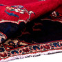 Shiraz Persian Rug 8'1" x 4'7" - Semi Antique Geometric Blue, Red Hand Knotted | detail view | SKU 112767