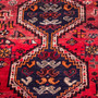 Shiraz Persian Rug 4'9" x 2'11" - Semi Antique Geometric Blue, Red Hand Knotted | side view | SKU 112768